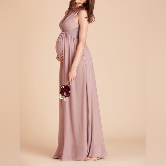 Birdy Grey Lianna Mesh Dress Mauve Maternity Bridesmaid NWT - Picture 4 of 12